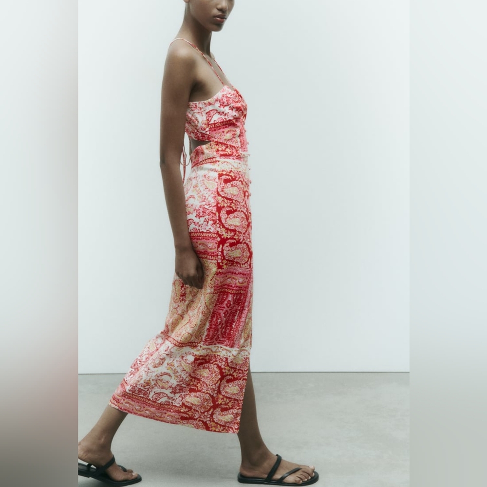 ZARA PATCHWORK PRINT DRESS - Picture 3 of 7